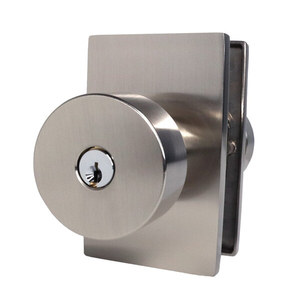 Emtek Round Knob 2-3/8 in Backset w/Radius Latch Strike Keyed Entry for 1-1/4 in to 2-1/16 in Door 5123ROUUS15.RLS - main